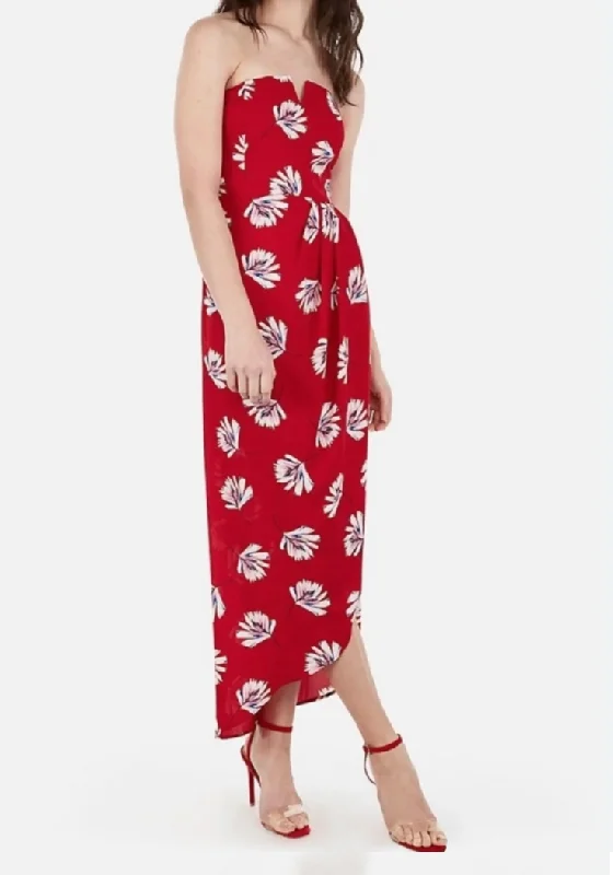 8 - express red palm print maxi dress