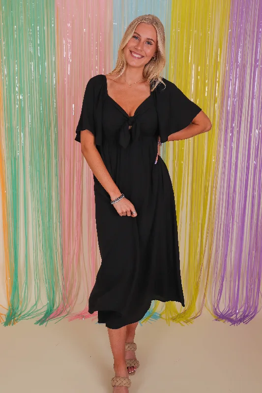 Always A Delight Midi Dress-Black