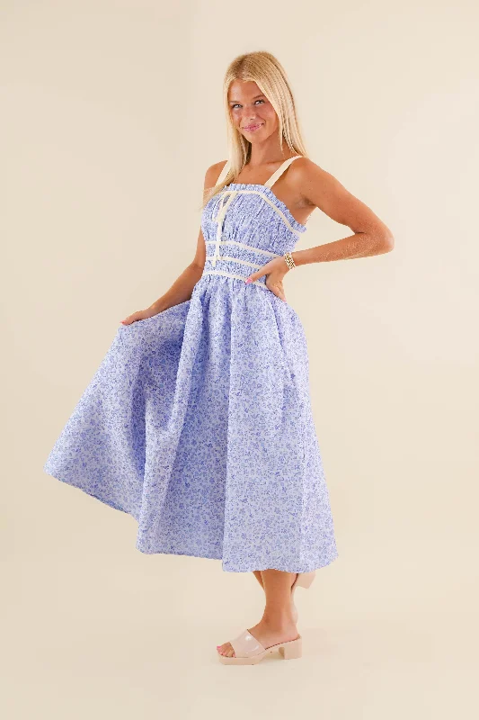 Girls Day Midi Dress-Blue