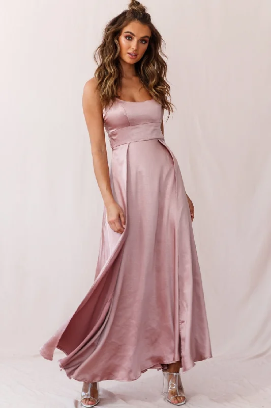 Joanne Empire Waist Maxi Dress Rose Gold