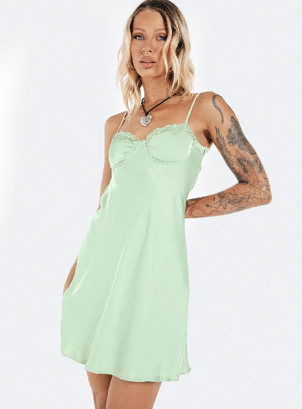 Moniz Mini Dress Sage Tall