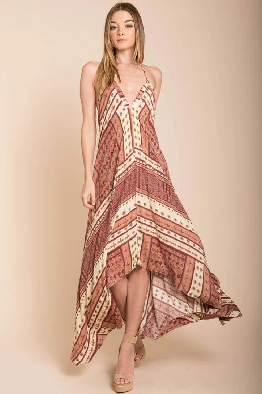 Romani Fall Maxi Dress Rust