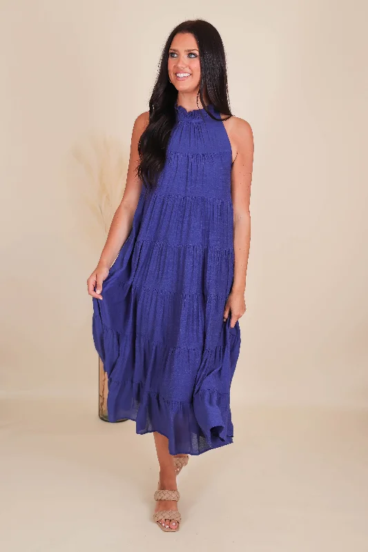 Setting Sail Maxi Dress-Navy