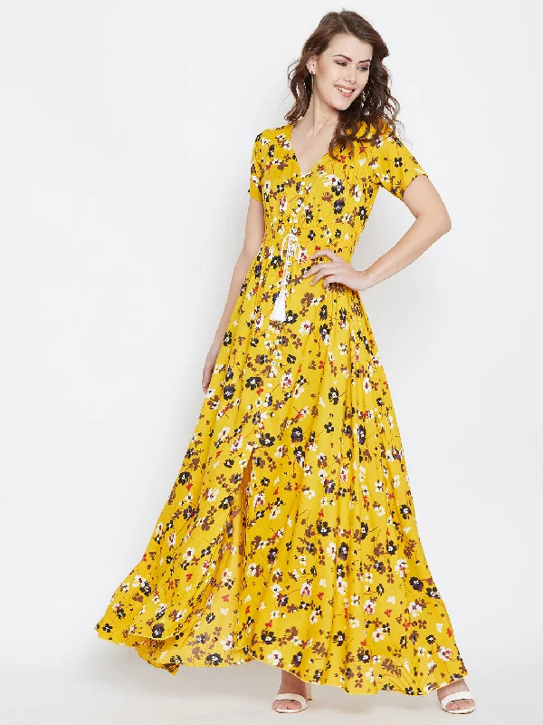 Yellow & White Maxi Dress