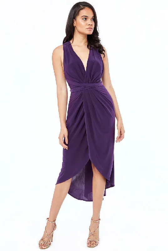 City Goddess Wrap Midi Multiway Dress