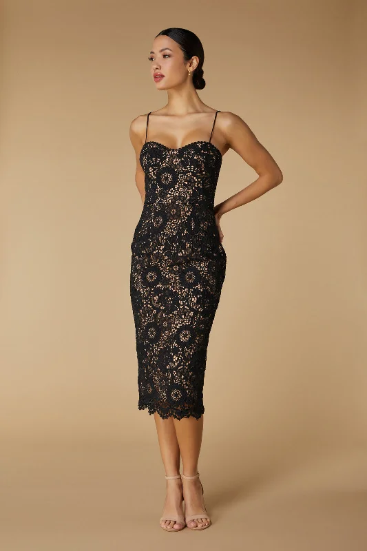 Laura All Over Lace Cami Strap Midi Dress